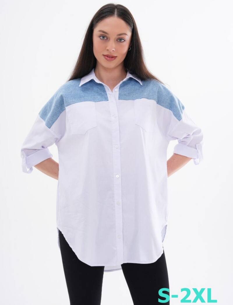  Koszula damska (Turecki produkt) Roz S-2XL, 1 Kolor  Paczka 5 szt
